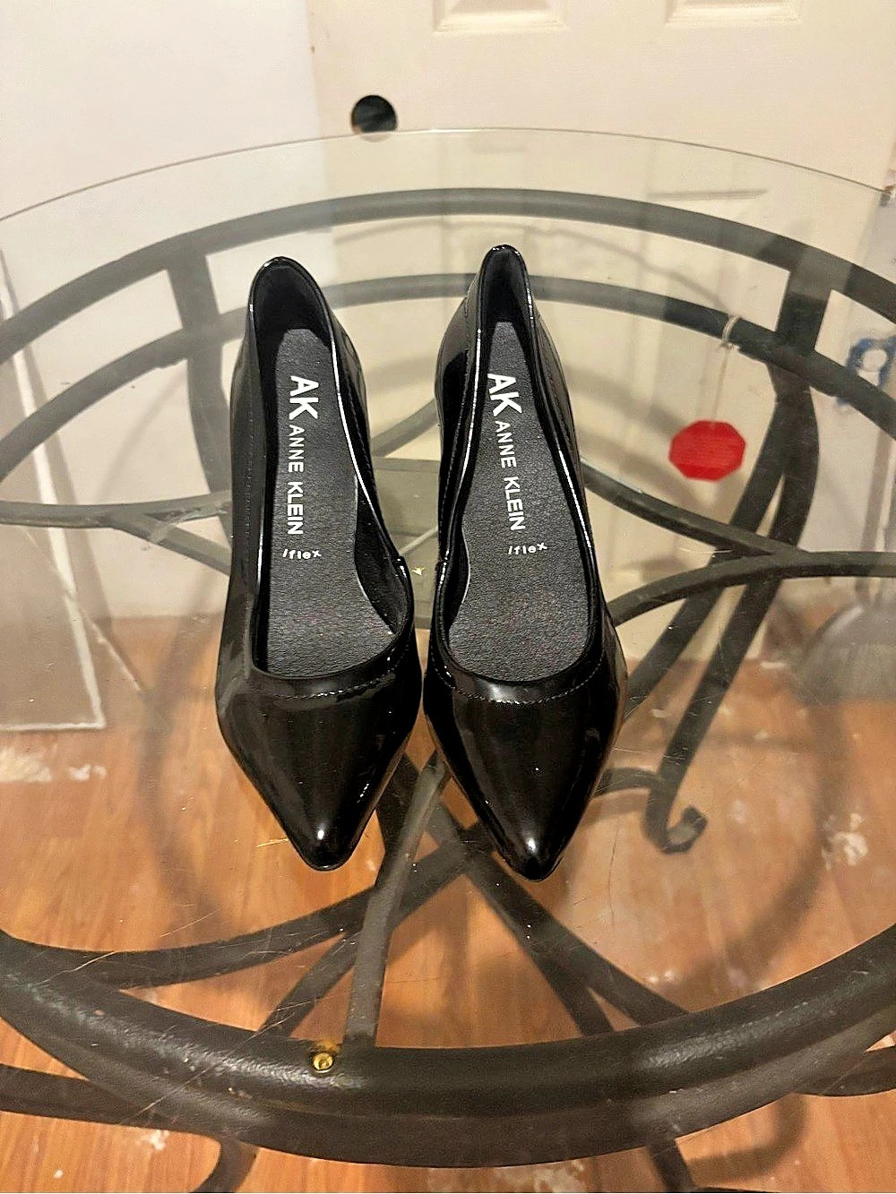 Anne Klein Relena Pump Black Pointed-Toe Block Heel Pumps
